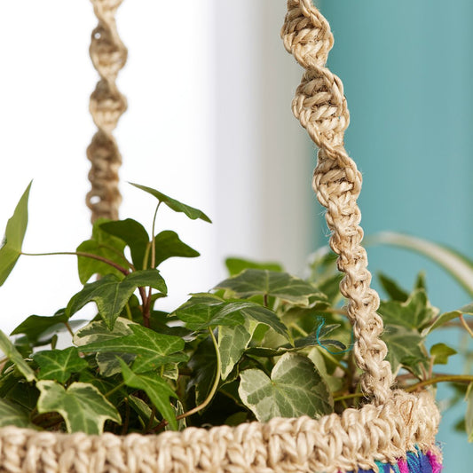 Recycled Sari Hanging Plant Basket Home Décor Namaste Fair trade
