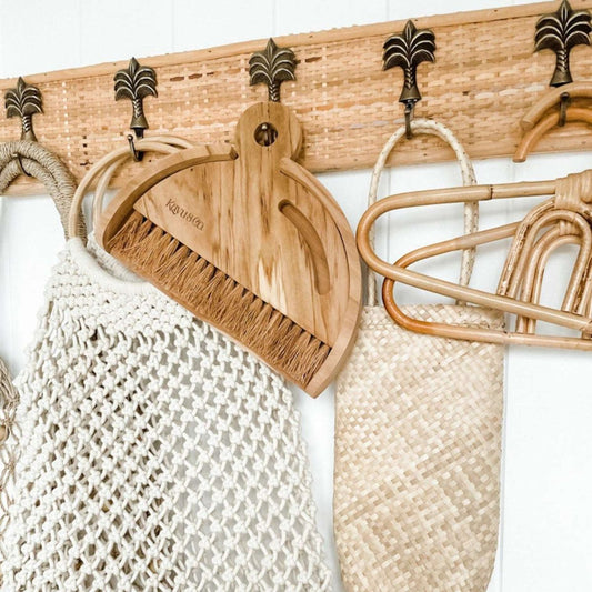 Wooden Dustpan and Brush Set Homeware Kayu & Co