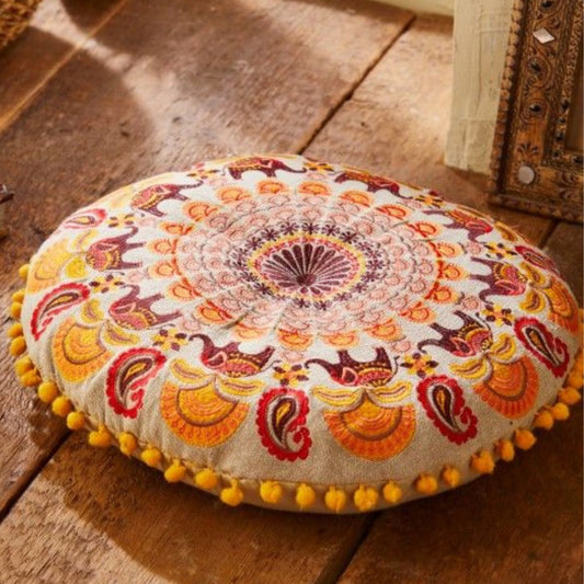 Mandala Elephant Embroidered Cushion Homeware Namaste Fair trade
