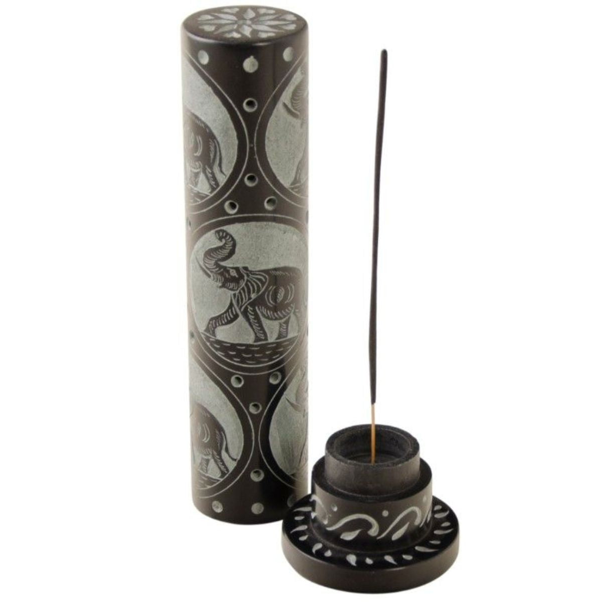 Elephant Soapstone Incense Tower Homeware Namaste Fair trade