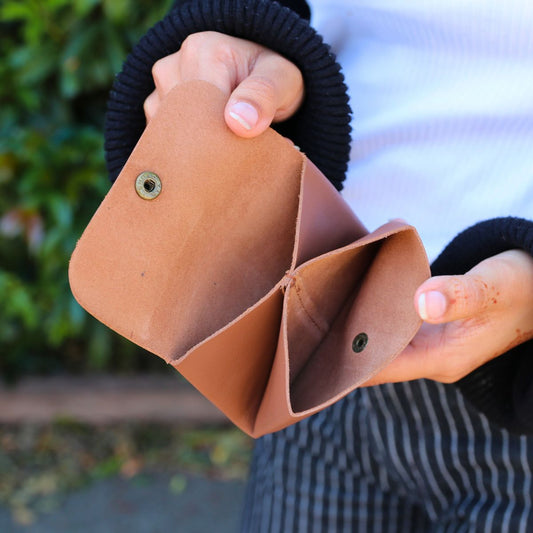 Raw Leather Cut Purse Bags & Wallets Nepal Leprosy Trust