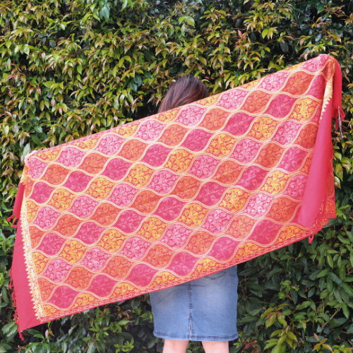Embroidered Red Shawl Fashion Empowering Local Women's Pty Ltd