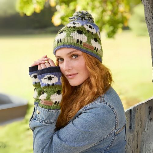 Flock of Sheep Bobble Beanie Fashion & Accessories Pachamama Ltd