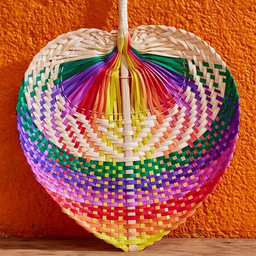Bamboo Fan Rainbow Stripe Homeware Namaste Fair trade
