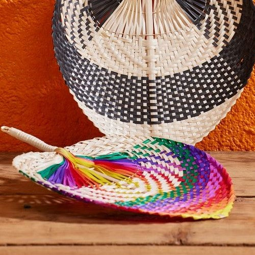 Bamboo Fan Rainbow Stripe Homeware Namaste Fair trade