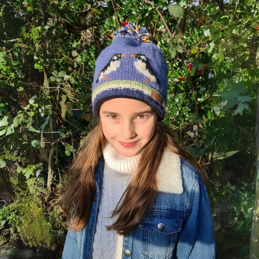 Kids Animal Bobble Puffin Hat Fashion Pachamama Ltd