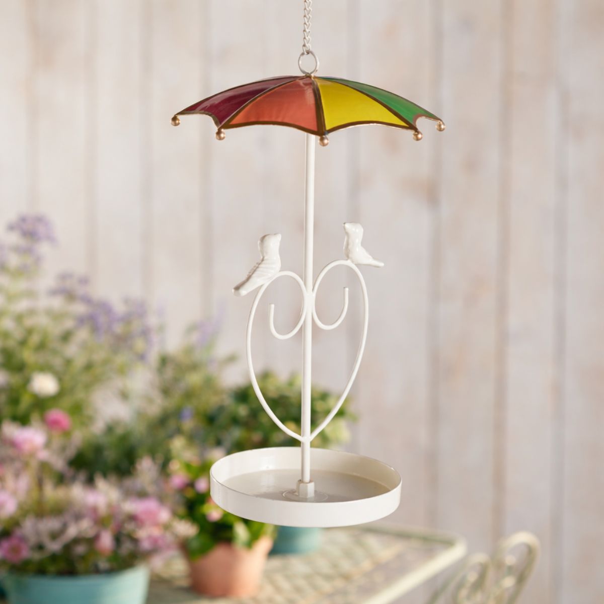 Rainbow Hanging Bird Feeder Garden Namaste Fair trade