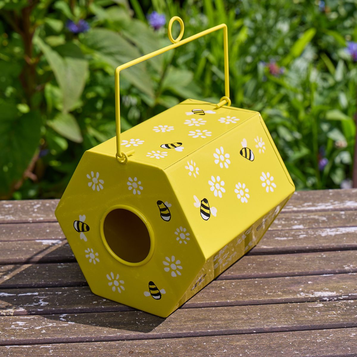Bee Birdhouse Hand Painted Garden Namaste Fair trade