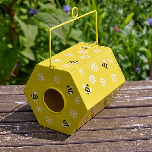 Bee Birdhouse Hand Painted Garden Namaste Fair trade