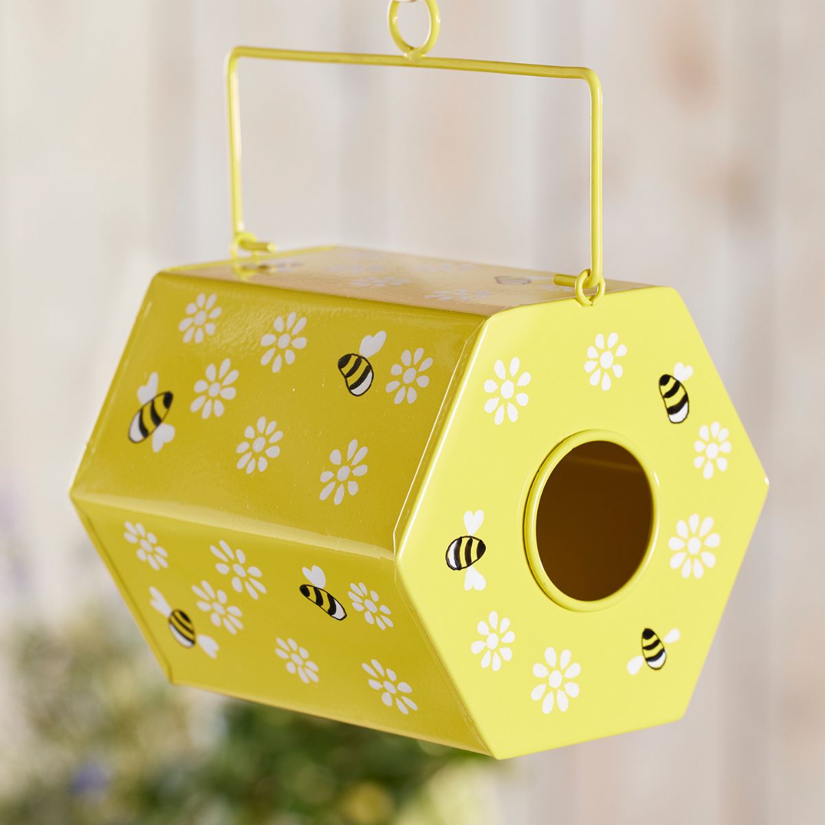 Bee Birdhouse Hand Painted Garden Namaste Fair trade