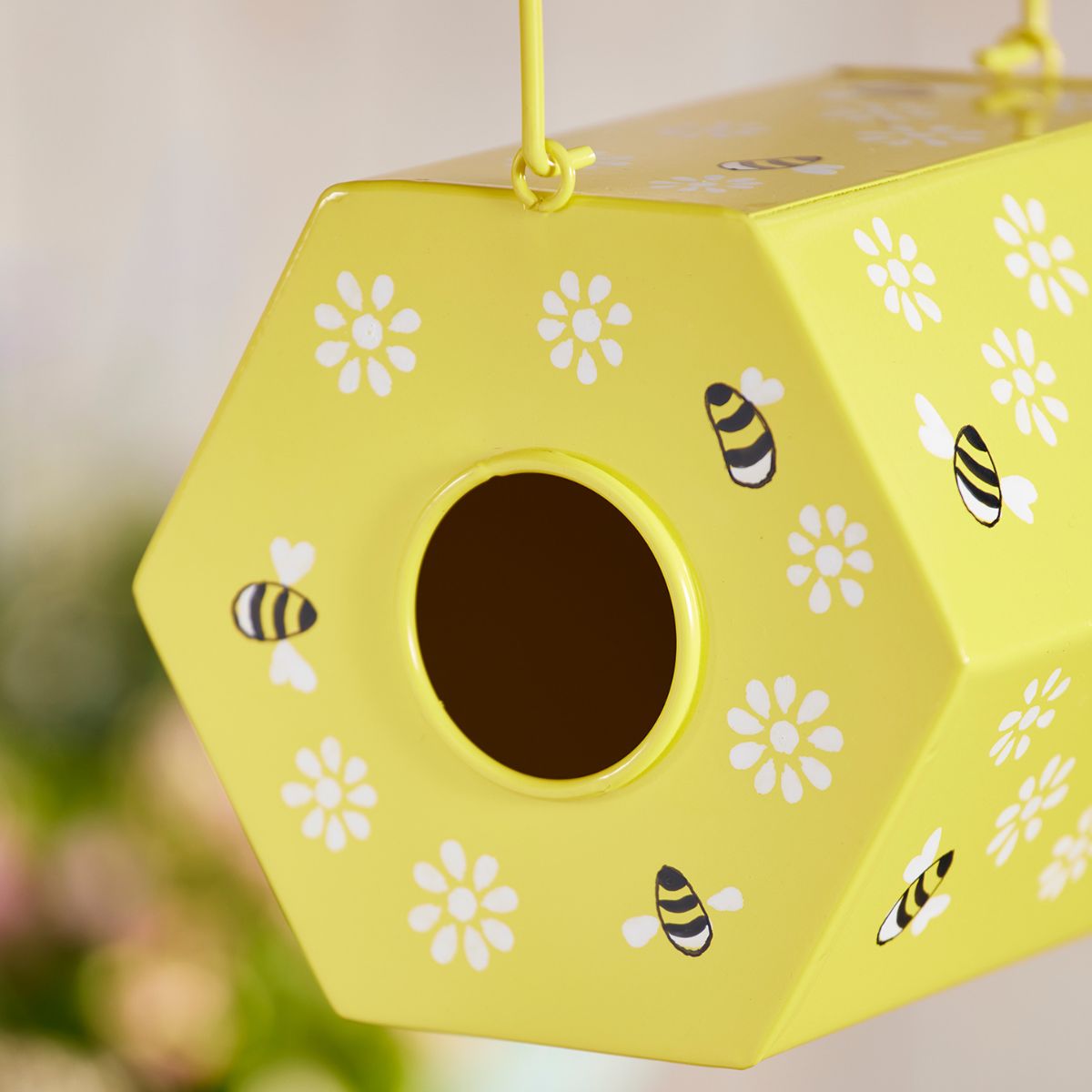 Bee Birdhouse Hand Painted Garden Namaste Fair trade