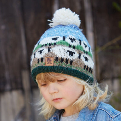 Kids Snowy Sheep Bobble Beanie Fashion & Accessories Pachamama Ltd