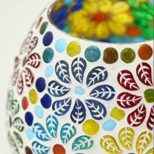 Keya Multi Colour Recycled Glass Tealight Holder Homeware Namaste Fair trade