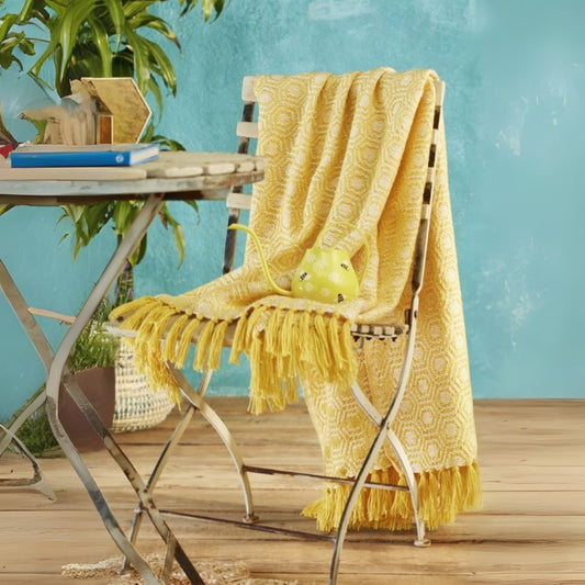 Recycled Bottle Honeycomb Throw Homeware Namaste Fair trade