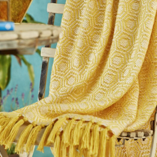 Recycled Bottle Honeycomb Throw Homeware Namaste Fair trade