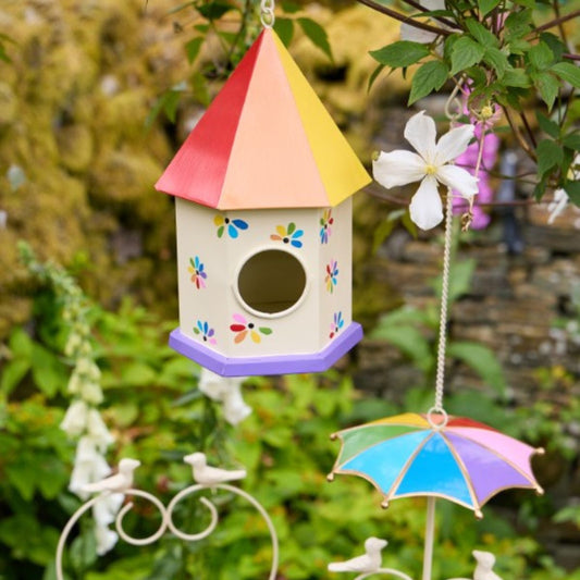 Rainbow Flower Birdhouse Homeware Namaste Fair trade